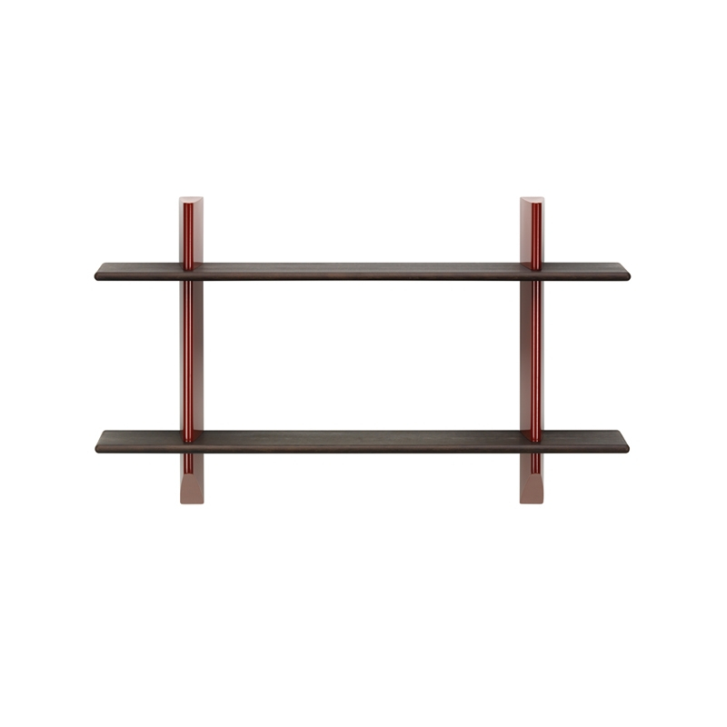 Etagère RAYONNAGE MURAL Chêne foncé/ rouge japonais VITRA