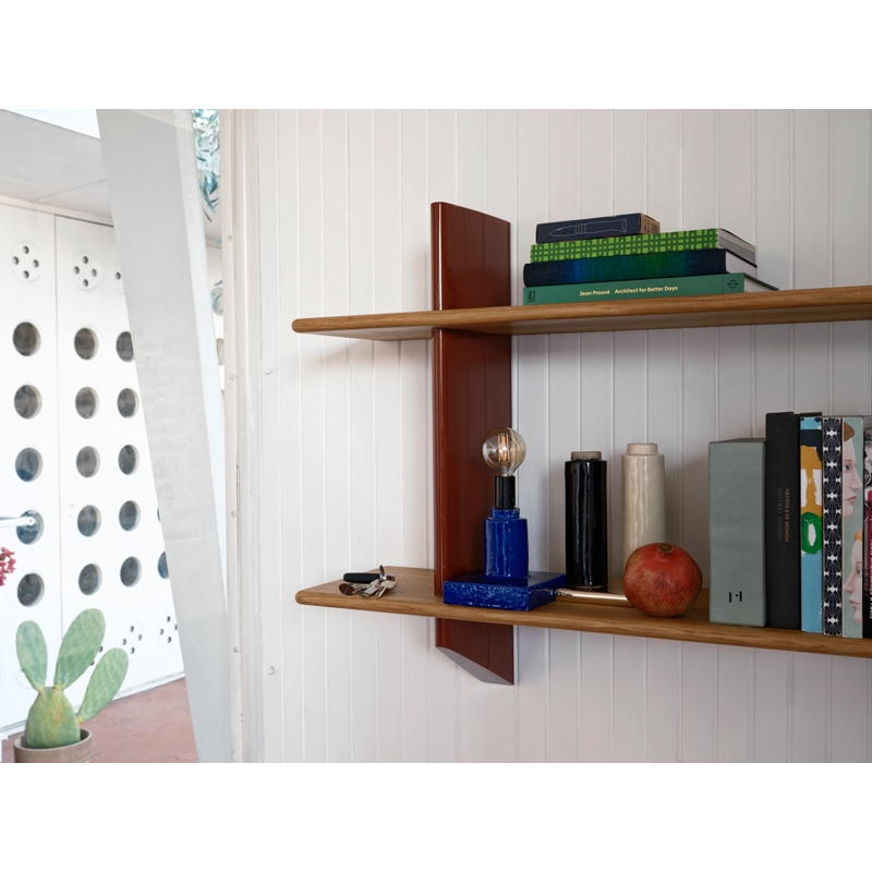 Etagère RAYONNAGE MURAL Chêne naturel/ Prouvé Bleu Marcoule VITRA