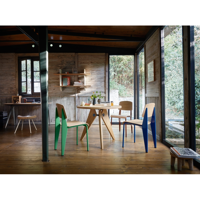 Etagère RAYONNAGE MURAL Chêne naturel/ Prouvé Bleu Marcoule VITRA