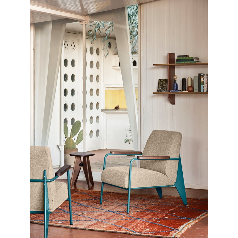 Etagère RAYONNAGE MURAL Chêne naturel/ Prouvé Bleu Marcoule VITRA