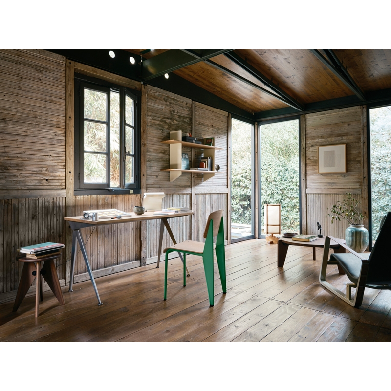 Etagère RAYONNAGE MURAL Chêne naturel/ Prouvé Bleu Marcoule VITRA