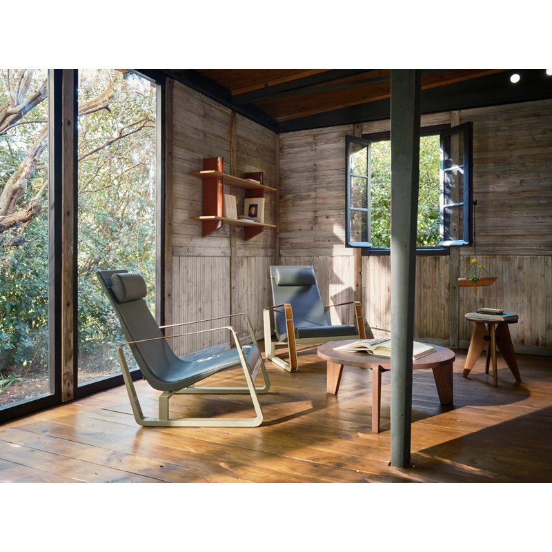 Etagère RAYONNAGE MURAL Chêne naturel/ Prouvé Bleu Marcoule VITRA