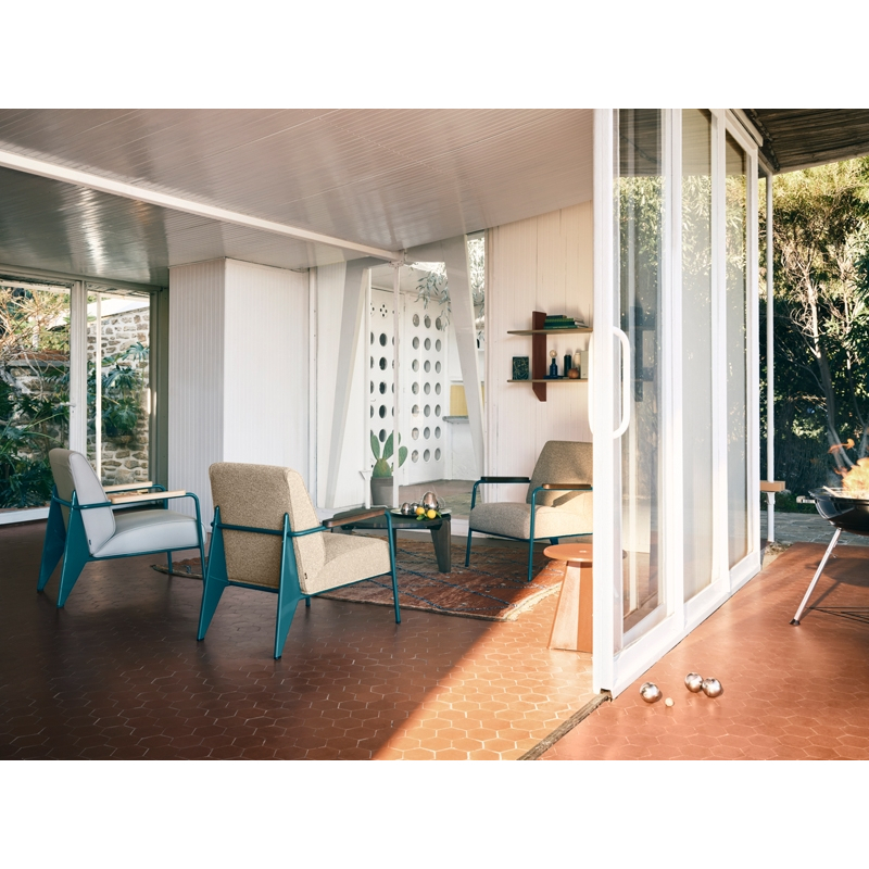 Etagère RAYONNAGE MURAL Chêne foncé/ Prouvé Bleu Marcoule VITRA