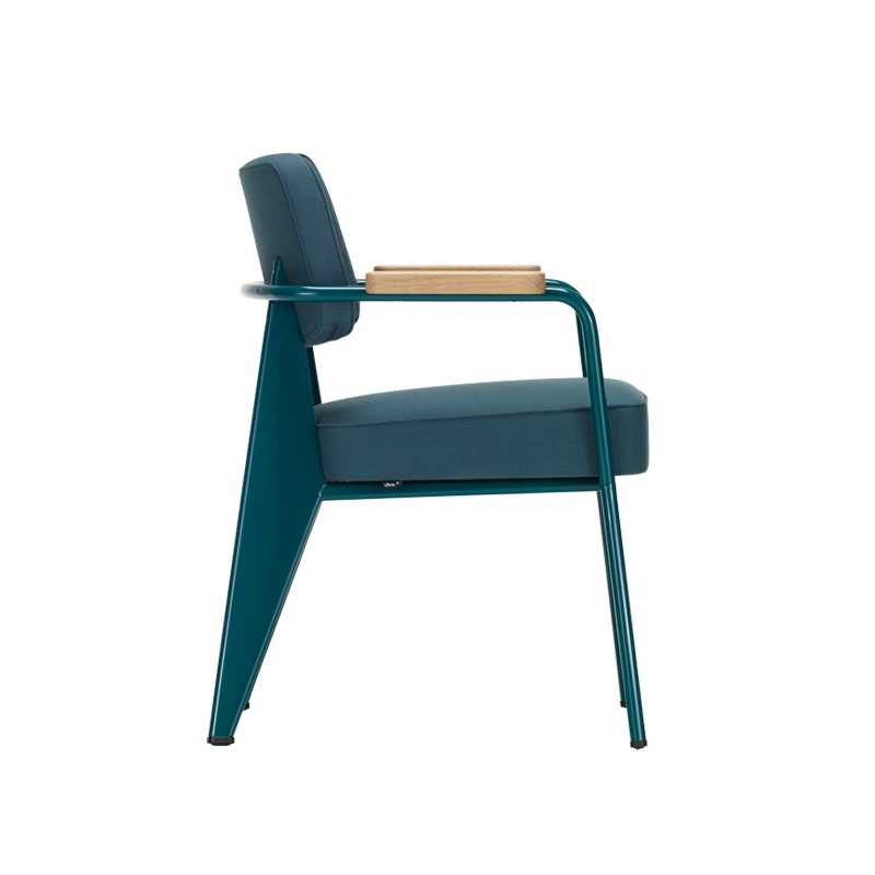 Chaise FAUTEUIL DIRECTION Twill gris bleu 03/ Prouvé Bleu Dynastie VITRA