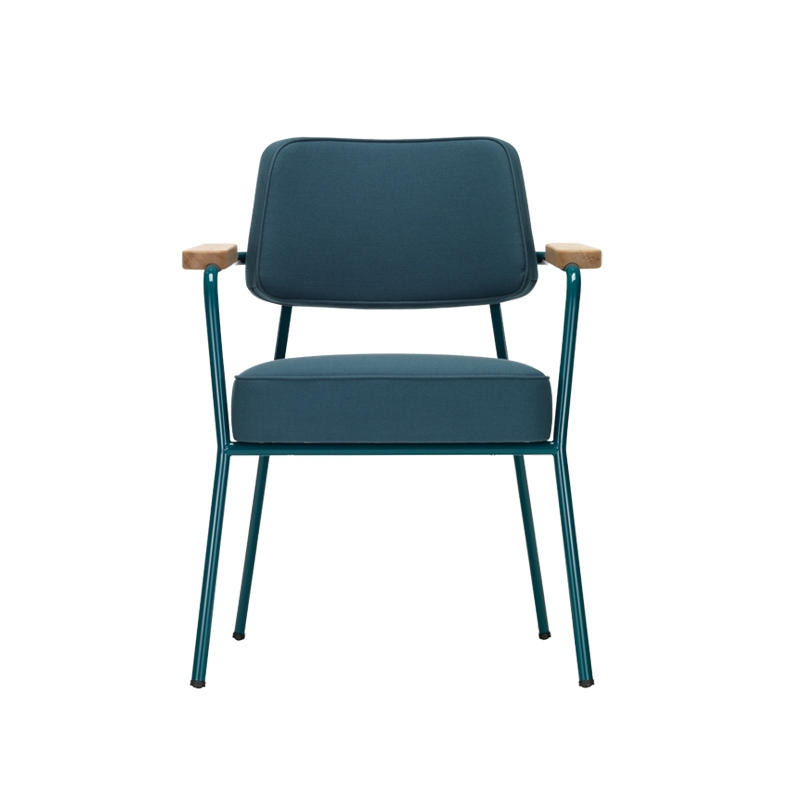 Chaise FAUTEUIL DIRECTION Twill gris bleu 03/ Prouvé Bleu Dynastie VITRA