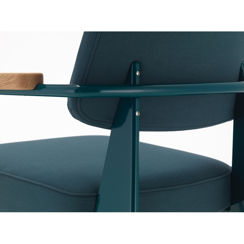 Chaise FAUTEUIL DIRECTION Twill gris bleu 03/ Prouvé Bleu Dynastie VITRA