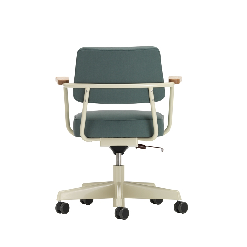 Fauteuil de bureau FAUTEUIL DIRECTION PIVOTANT Twill gris vert 17/ Prouvé Blanc Colombe VITRA
