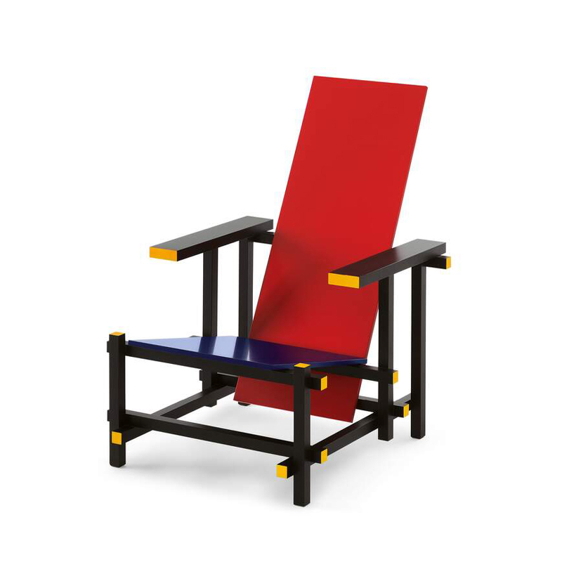 Fauteuil RED AND BLUE Noir / bleu / rouge / jaune CASSINA
