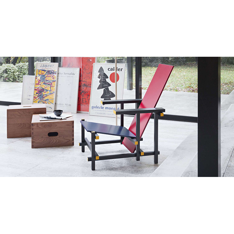 Fauteuil RED AND BLUE Noir / bleu / rouge / jaune CASSINA