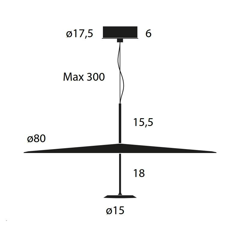 Suspension DOT 800 Noir anodisé LUMINA