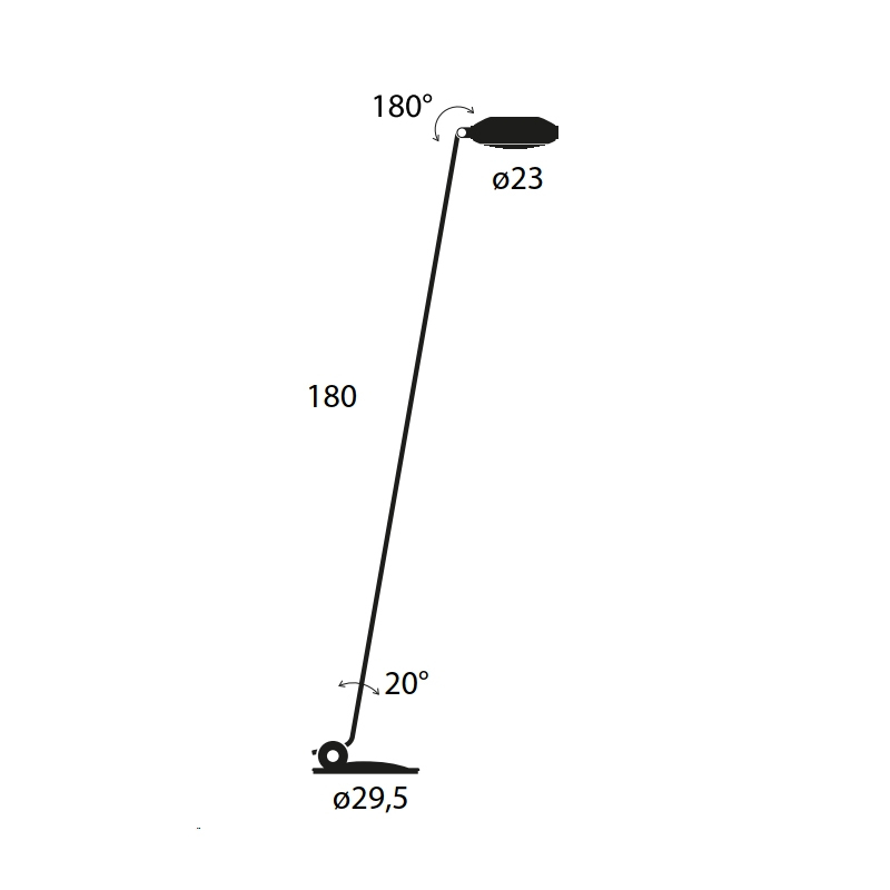 Lampadaire ELLE 1 LED Nickel brossé LUMINA