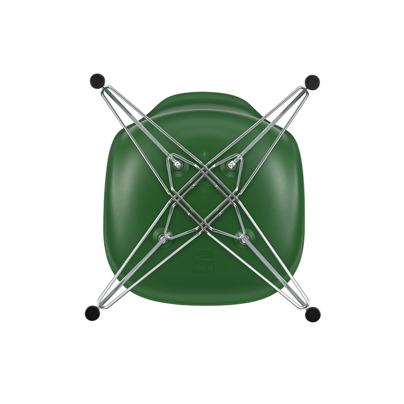 Chaise EAMES PLASTIC CHAIR DSR Pieds Tour Eiffel Vert émeraude RE VITRA