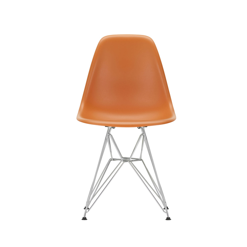 Chaise EAMES PLASTIC CHAIR DSR Pieds Tour Eiffel Orange rouille RE VITRA