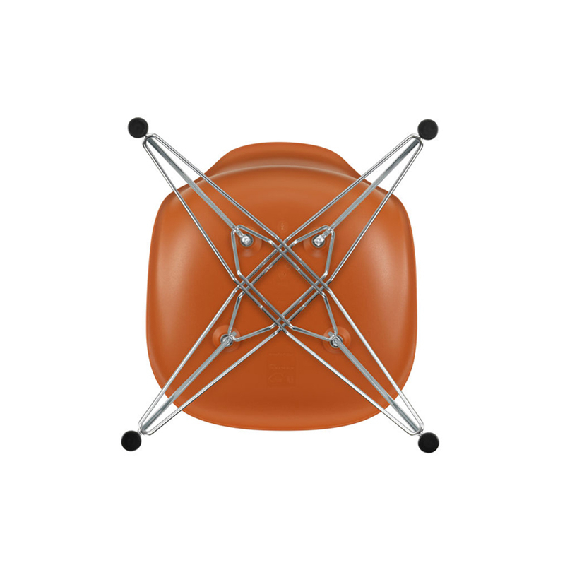 Chaise EAMES PLASTIC CHAIR DSR Pieds Tour Eiffel Orange rouille RE VITRA