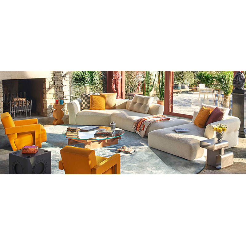 Table d'appoint guéridon SOFT CORNERS Verni texturé couleur fonte CASSINA