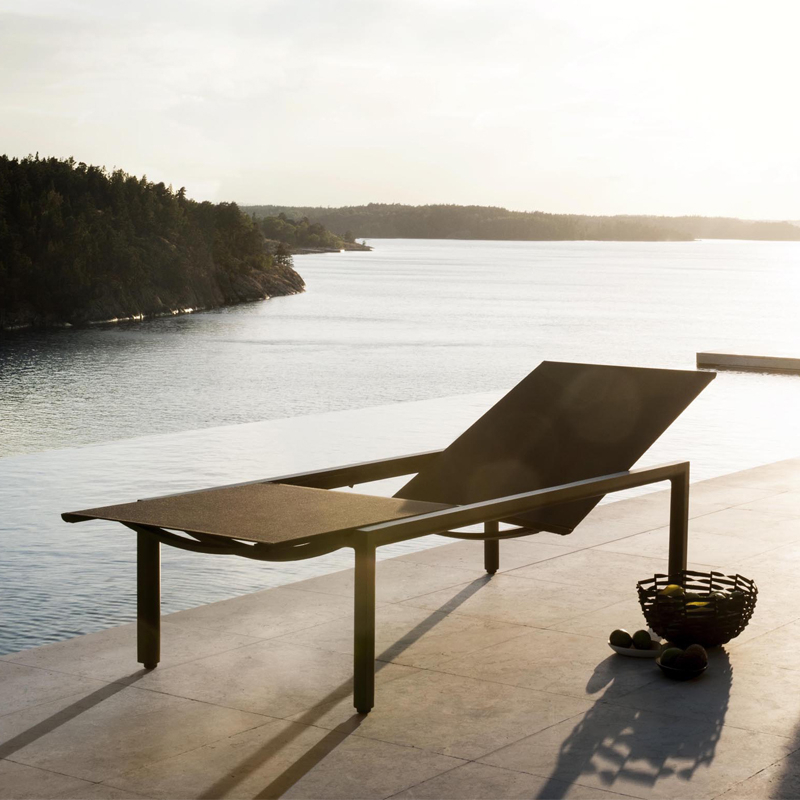 Bain de soleil, chaise longue et hamac Chaise longue ILLUM Lin TRIBU
