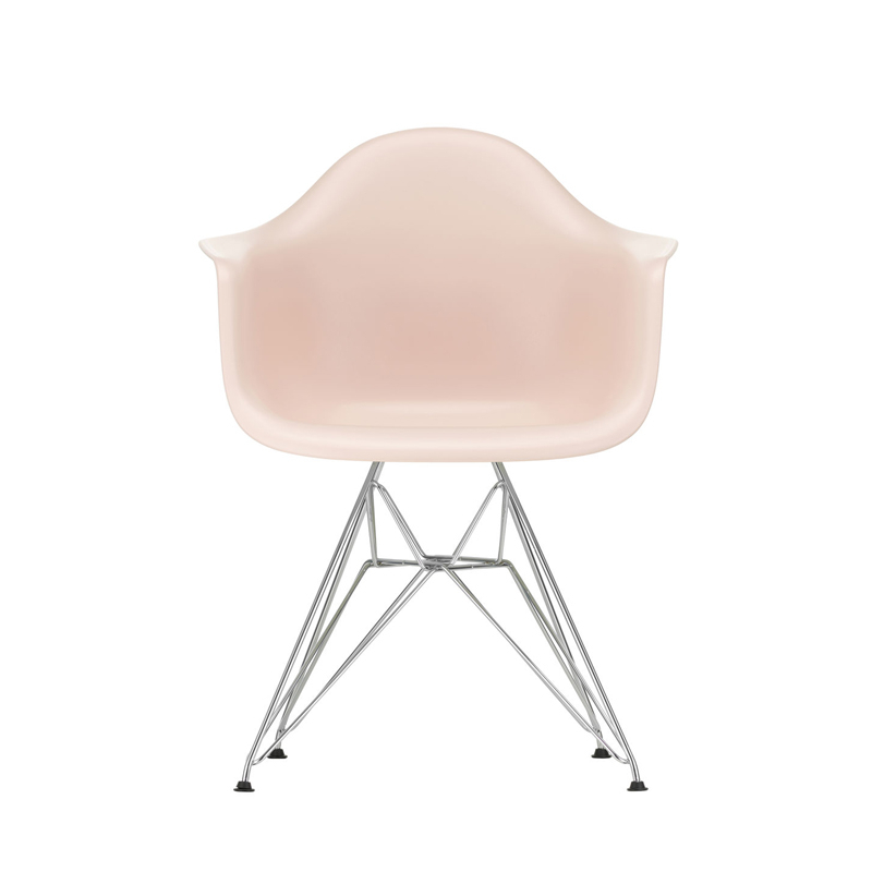Chaise EAMES PLASTIC ARMCHAIR DAR pieds Tour Eiffel Rose tendre RE VITRA