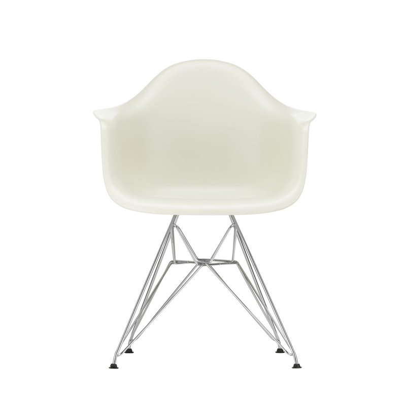 Chaise EAMES PLASTIC ARMCHAIR DAR pieds Tour Eiffel Gris galet RE VITRA