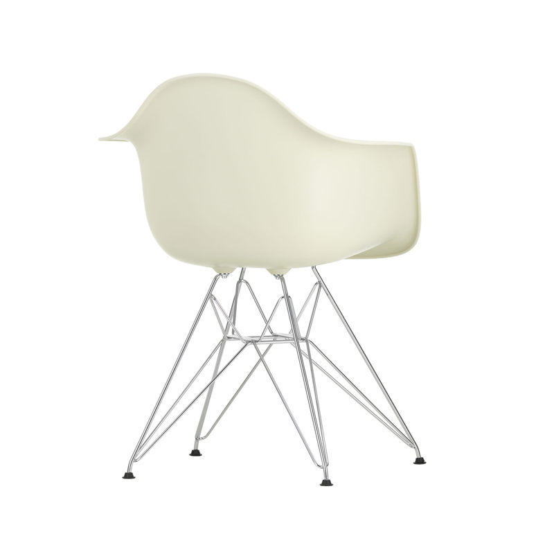 Chaise EAMES PLASTIC ARMCHAIR DAR pieds Tour Eiffel Gris galet RE VITRA