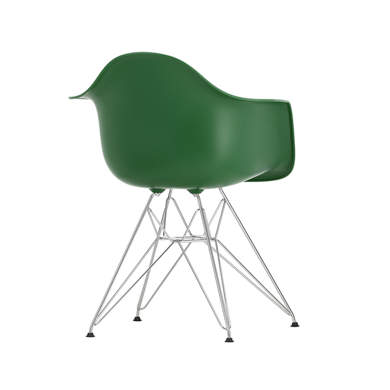 Chaise EAMES PLASTIC ARMCHAIR DAR pieds Tour Eiffel Vert émeraude RE VITRA