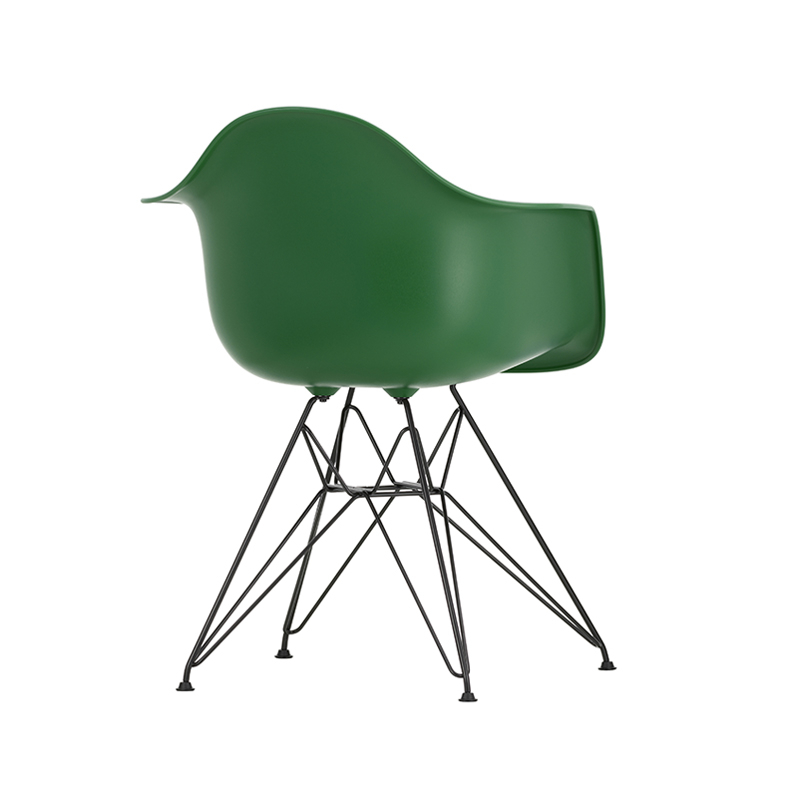 Chaise EAMES PLASTIC ARMCHAIR DAR pieds Tour Eiffel Vert émeraude RE VITRA