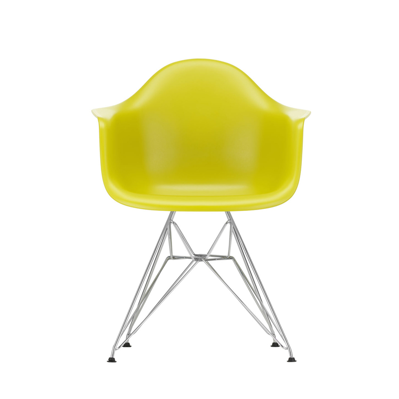 Chaise EAMES PLASTIC ARMCHAIR DAR pieds Tour Eiffel Moutarde RE VITRA
