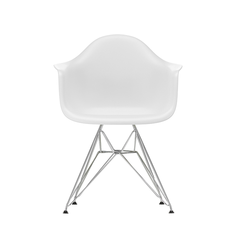 Chaise EAMES PLASTIC ARMCHAIR DAR pieds Tour Eiffel Cotton white RE VITRA