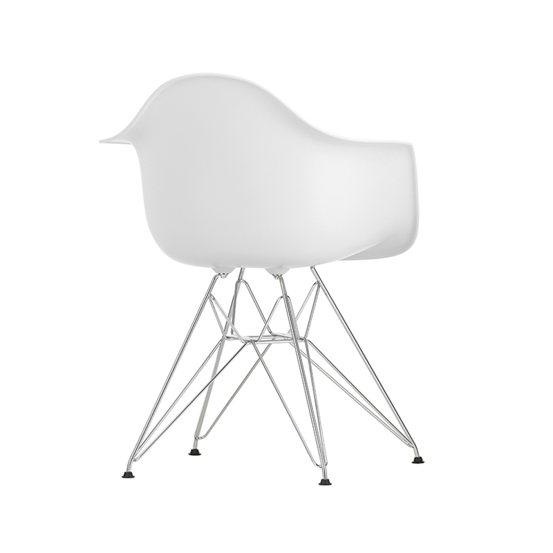 Chaise EAMES PLASTIC ARMCHAIR DAR pieds Tour Eiffel Cotton white RE VITRA