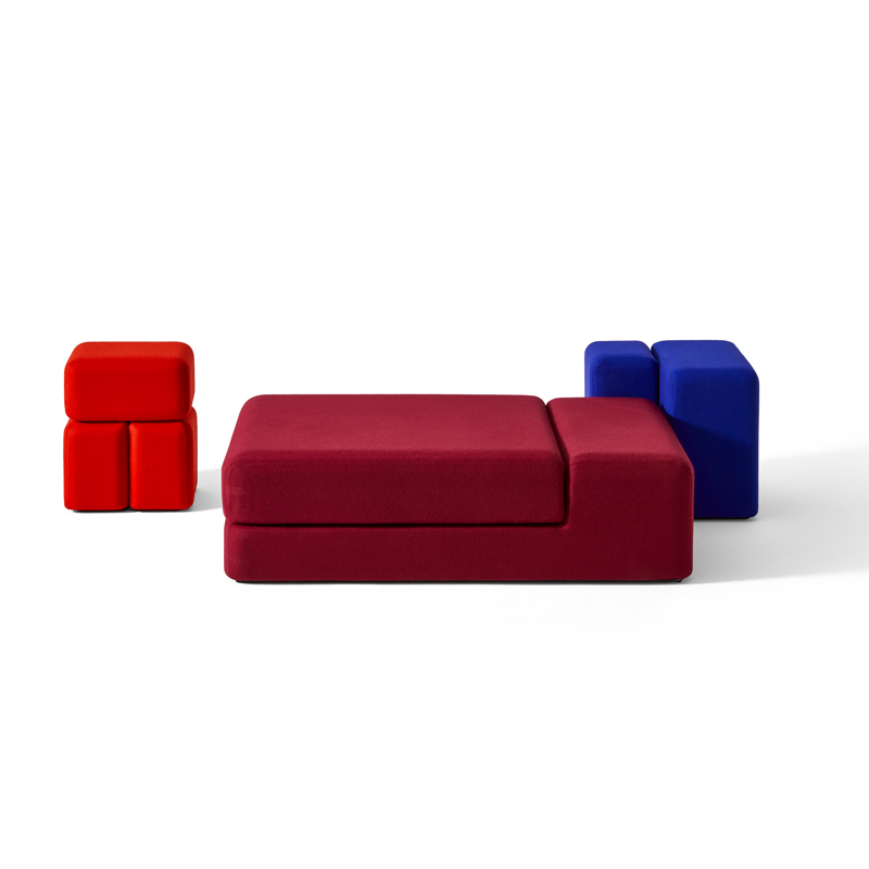 Pouf SOFT CORNERS L 35 Lincoln Pomodoro CASSINA