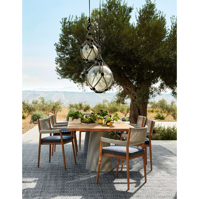 Luminaire extérieur Suspension BOLLICOSA NAUTILUS Ø 30 Verre rose transparent / nœuds rouille CASSINA