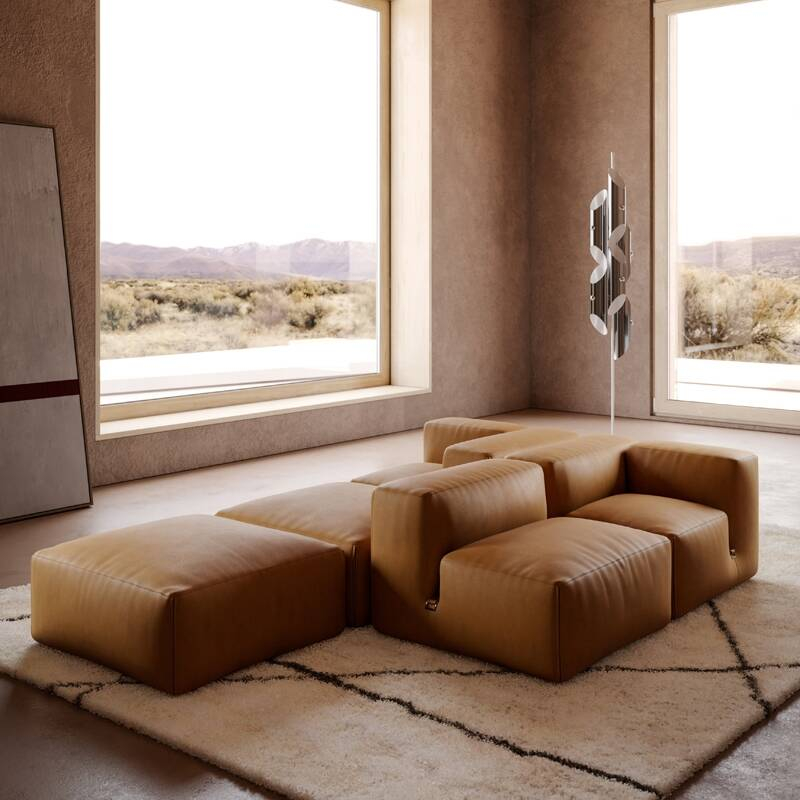 Canapé LE MURA Composition d'angle Cuir Zahir 10 TACCHINI