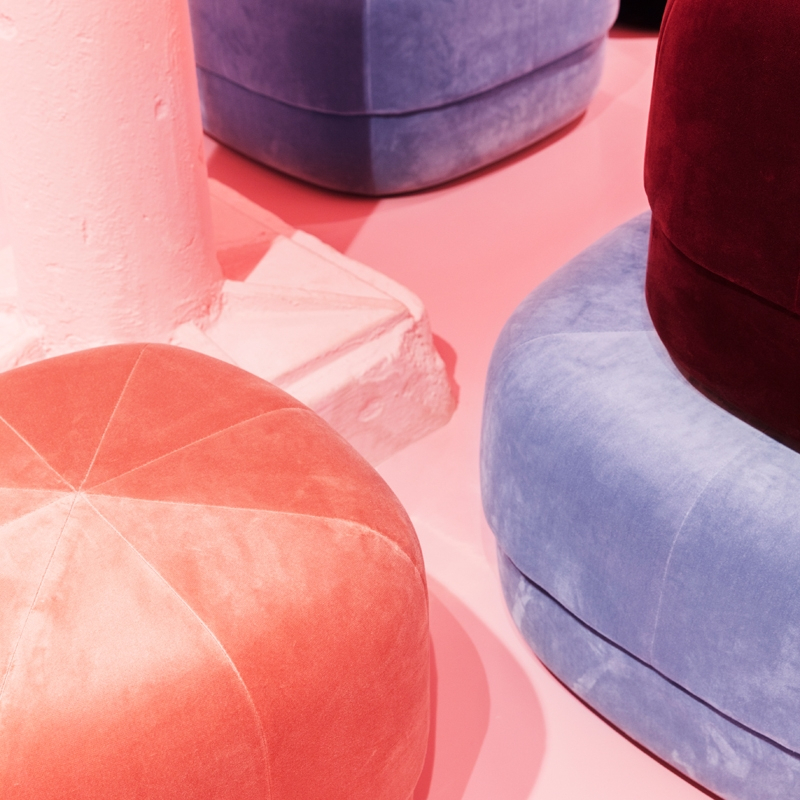 Pouf CIRCUS Small Velours rouille Normann Copenhagen