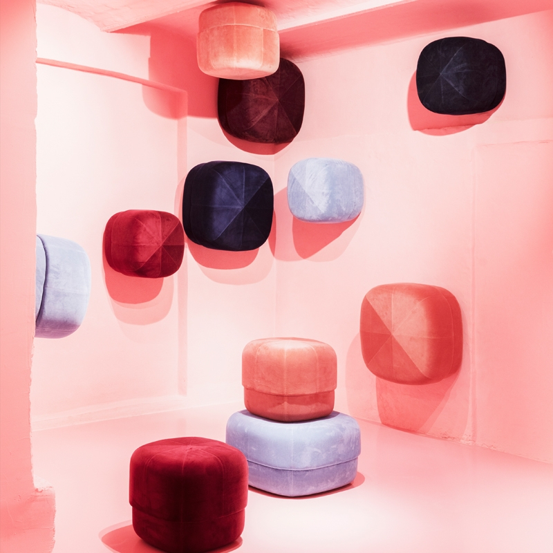 Pouf CIRCUS Small Velours rouille Normann Copenhagen