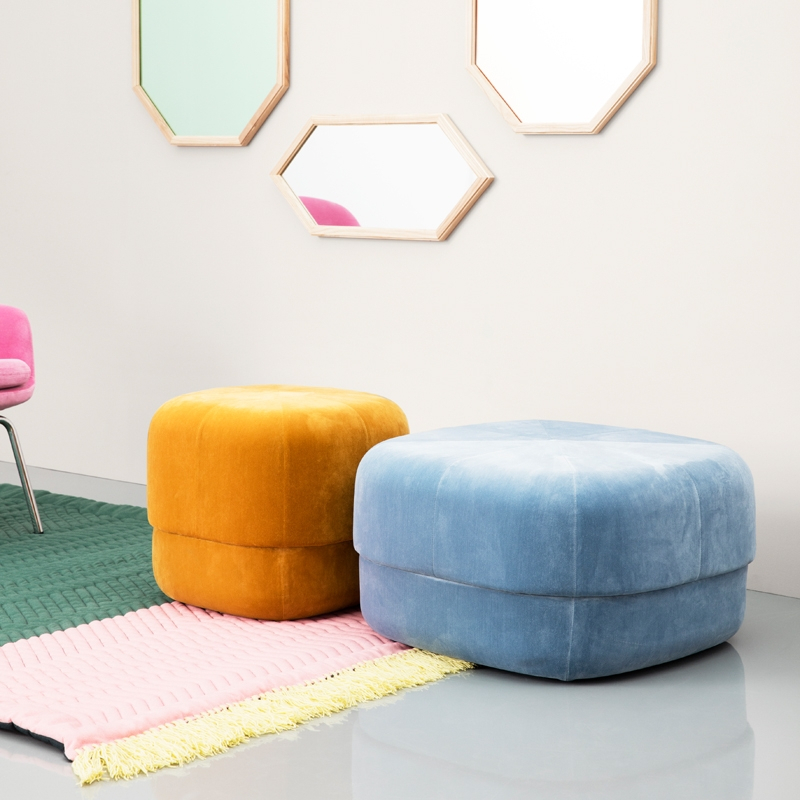Pouf CIRCUS Small Velours gris Normann Copenhagen