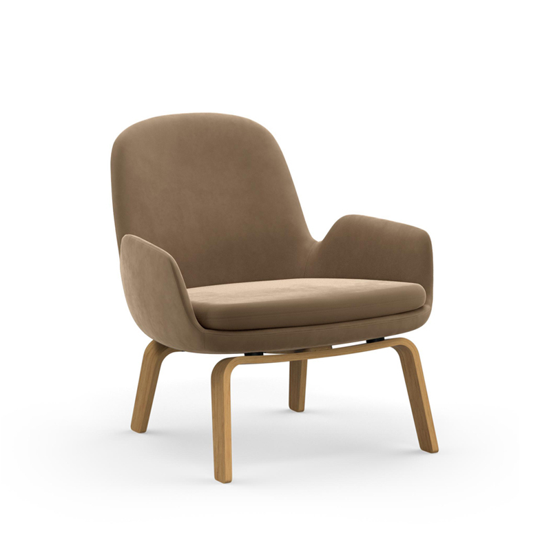 Fauteuil ERA LOW pieds bois City Velvet 77 Normann Copenhagen