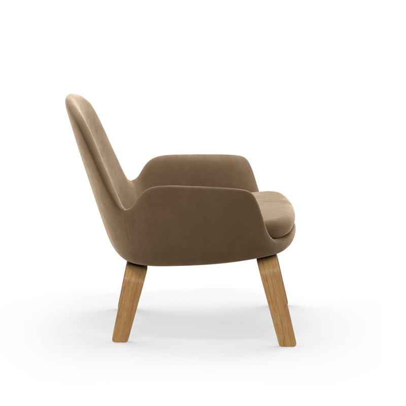 Fauteuil ERA LOW pieds bois City Velvet 77 Normann Copenhagen