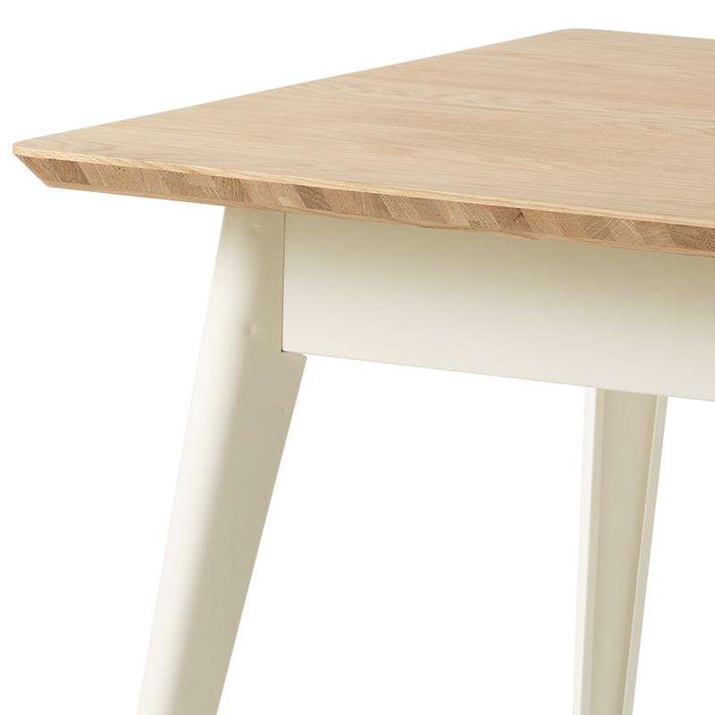 Table Table 55 70x70 plateau chêne  Blanc perlé TOLIX