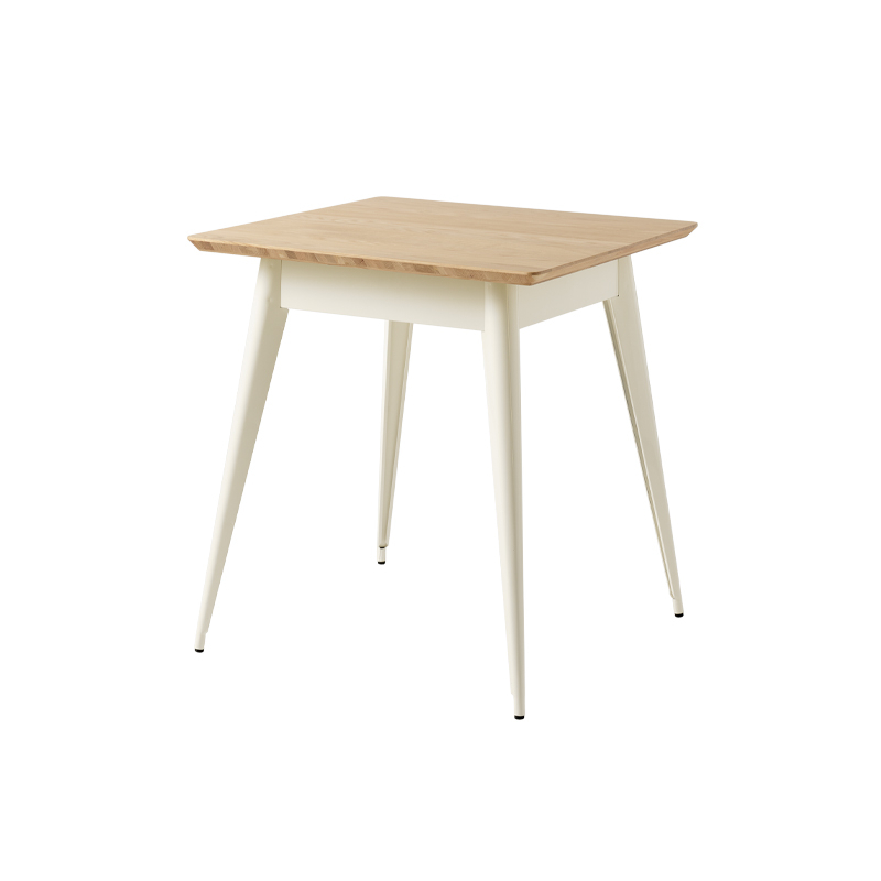 Table Table 55 70x70 plateau chêne  Blanc perlé TOLIX