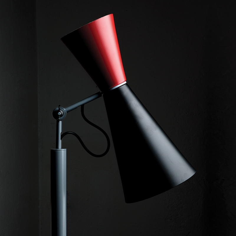 Lampadaire PARLIAMENT Noir/rouge NEMO LIGHTING
