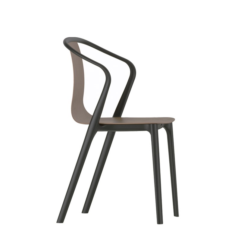 Chaise BELLEVILLE ARMCHAIR bois Chêne foncé VITRA