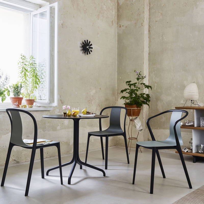 Table BELLEVILLE Ø79 Chêne foncé VITRA