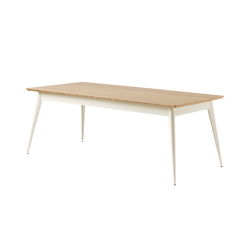 Table Table 55 200x95 plateau chêne  Blanc perlé TOLIX