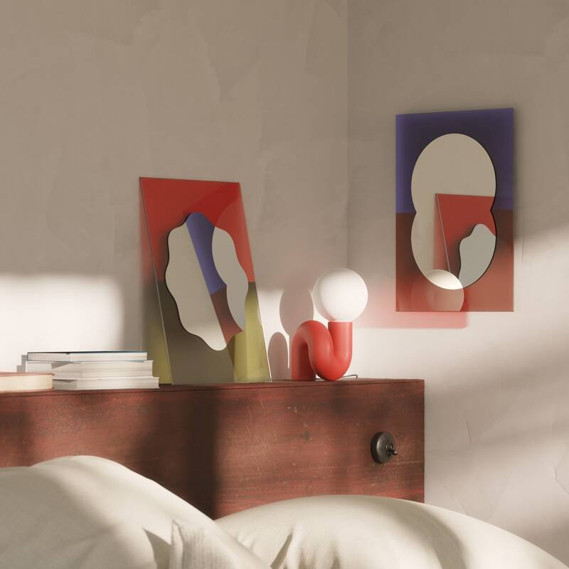 Miroir Miroir WANDER 40x55 Vermillon/ kaki PETITE FRITURE