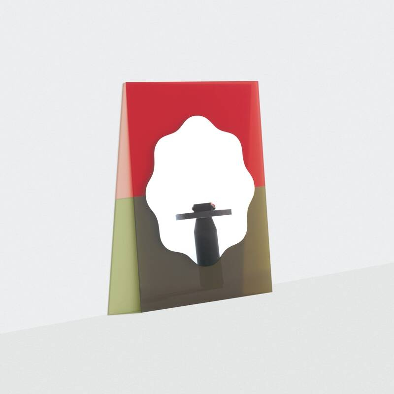 Miroir Miroir WANDER 40x55 Vermillon/ kaki PETITE FRITURE