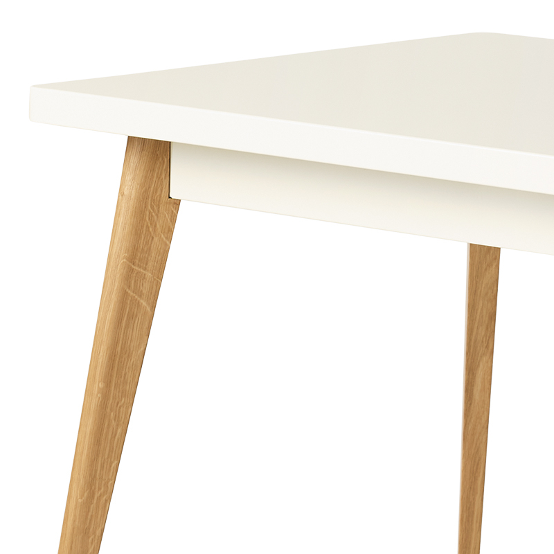Table Table 55 240x100 pieds bois  Blanc perlé TOLIX