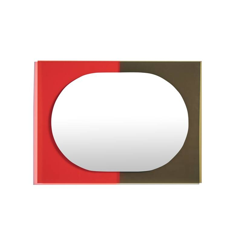 Miroir Miroir WANDER 67x90 Vermillon/ kaki PETITE FRITURE