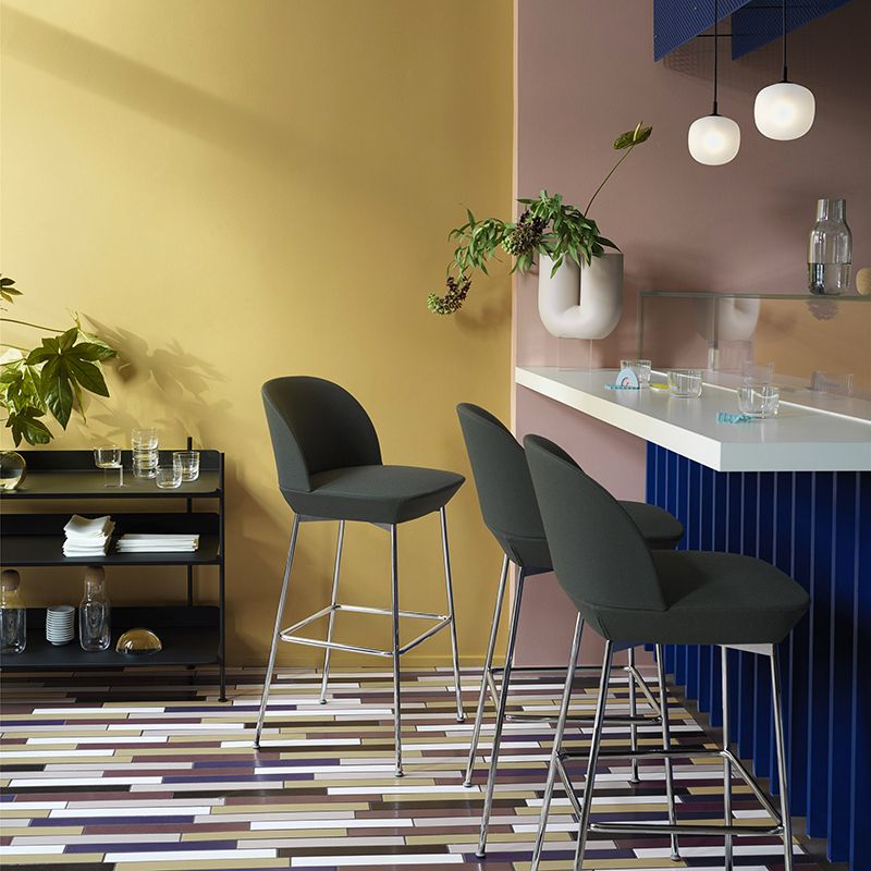 Tabouret haut OSLO Ocean 32/ chrome MUUTO