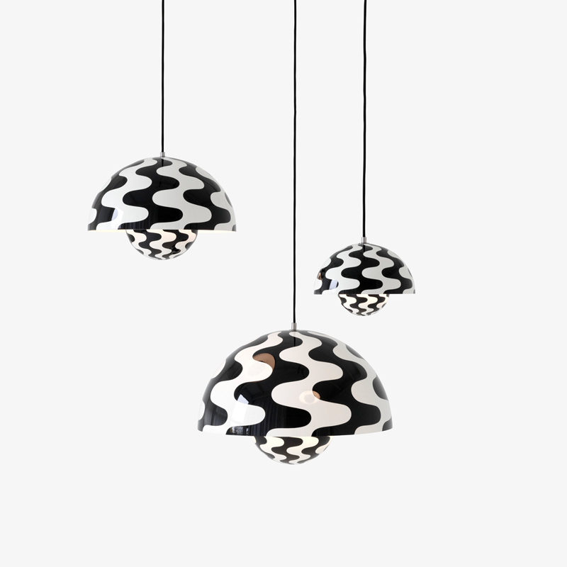 Suspension FLOWERPOT VP7 Pattern noir & blanc AND TRADITION