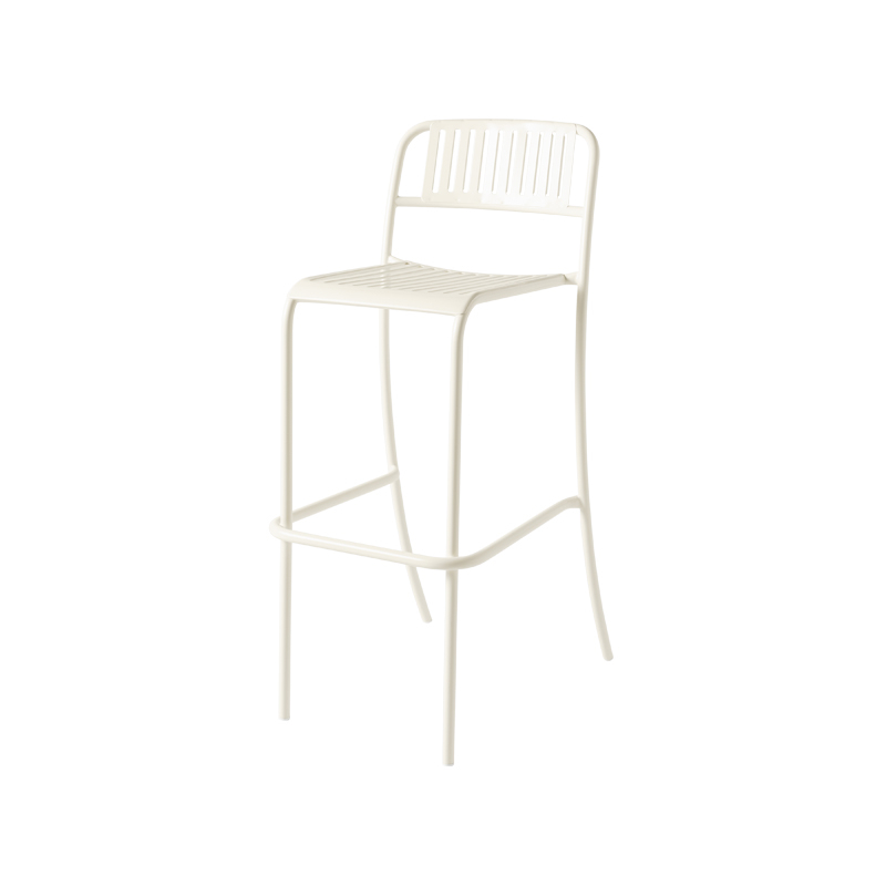 Chaise extérieur Tabouret haut PATIO LAMES  Blanc perlé TOLIX