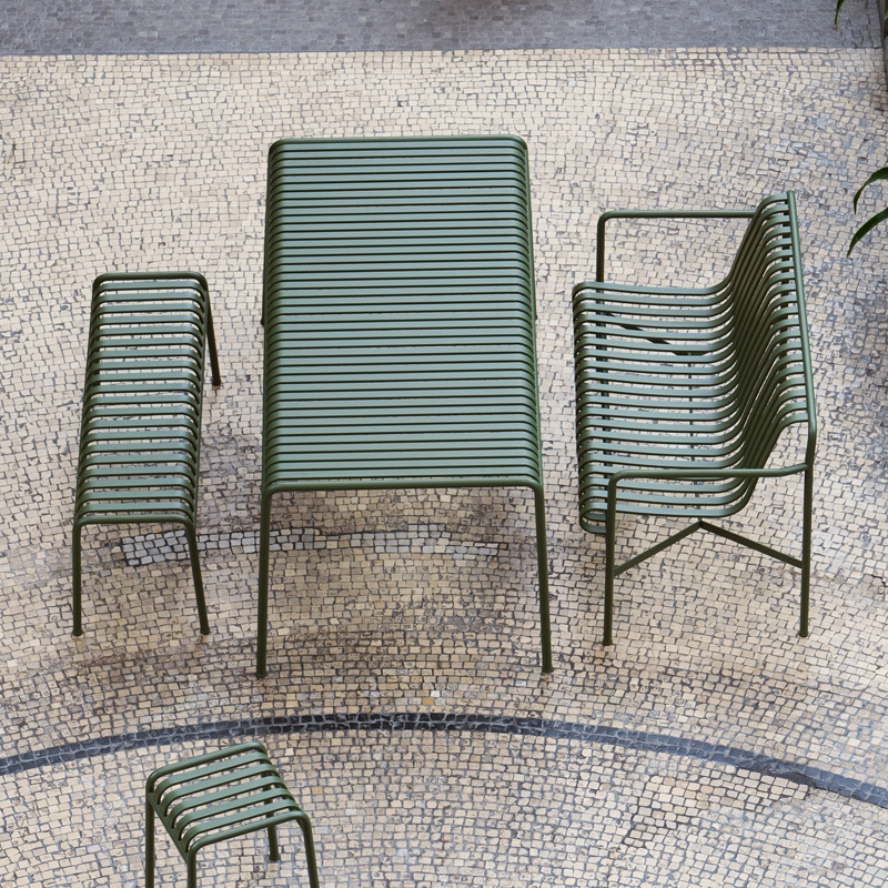 Banc extérieur PALISSADE L128 Vert olive HAY